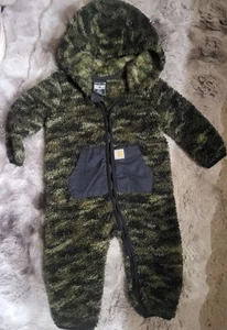 Carhartt Pagliaccetto Sherpa Mimetico con Cappuccio Full Zip Termico Tutto in Uno 9 Mesi - Foto 1 di 5