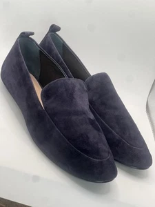 Banana Republic Suede Demi Loafer Women 7 Navy Blue Leather Casual Preppy Office - Picture 1 of 8