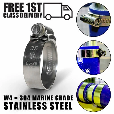 JCS Hi-Grip Stainless Steel Worm Drive Hose Clamps Clips W4