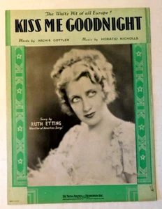 Spartiti musicali Ruth Etting "Baciami la buonanotte" ©1932 - Foto 1 di 2