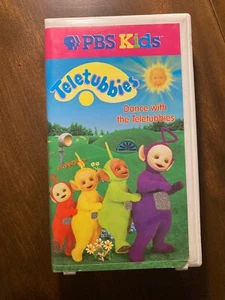 VHS Teletubbies - Dance With The Teletubbies TESTED ~ Clamshell Case PBS Kids - Picture 1 of 8