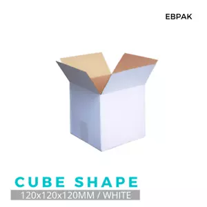 White Mailing Box 120 x 120 x 120mm Shipping Cardboard Carton Cube x100 - Picture 1 of 7