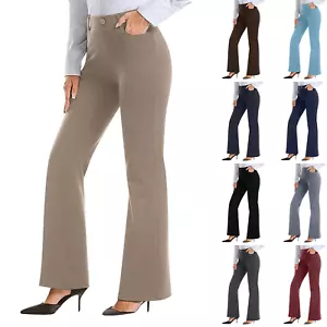 Women Office Pants Business Casual Work Pants with Pocket Pull On Regular Slacks - Picture 1 of 51