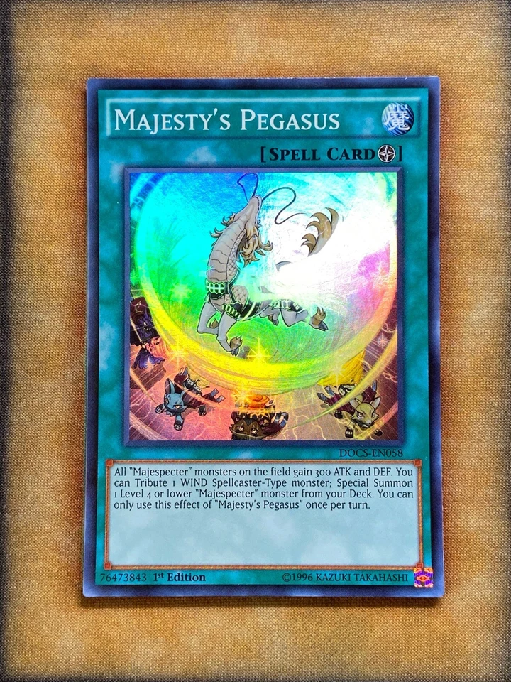 Yugioh Majesty's Pegasus DOCS-EN058 súper raro primera edición casi nuevo Foto 1 de 1