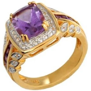 Ring 925 Silber vergoldet Marokkanischer Amethyst - Bild 1 von 3