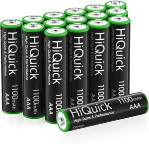 HiQuick 16 x AAA Rechargeable Batteries 1100mAh NiMH 1.2V Long-Life High Capacit - Picture 1 of 3