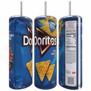Doritos Cool Ranch 20oz Skinny Tumbler Custom Drinkware w / paja - Imagen 1 de 1