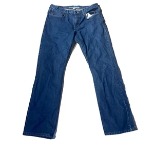 Y2K Eddie Bauer Mens Blue Denim Regular Fit 5-Pocket Straight Jeans Size 35X34 - Picture 1 of 12