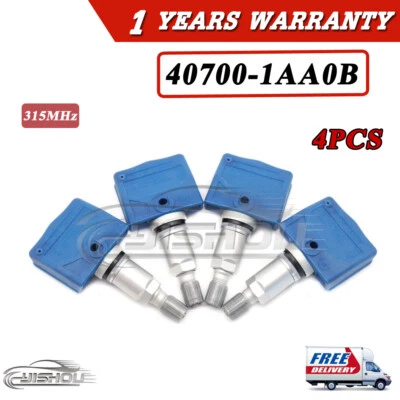 4x SENSOR DE PRESIÓN DE NEUMÁTICOS TPMS para Nissan Máxima Altima Infiniti 40700-1AA0B Foto 1 de 4