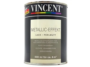 Vincent Metallic Effekt Lack - Holz Metall Kunststoff Glänzend 0,5 L - Perlmutt - Bild 1 von 5