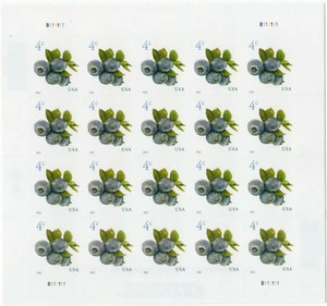 Scott #5652 Blueberries 4c Sheet of 20 stamps - MNH - Picture 1 of 1