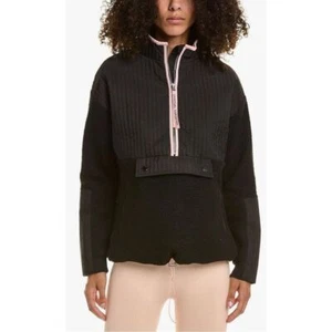 NEW! Spiritual Gangster Woman's Sherpa Half Zip Black & Pink Blush Small $168 - Bild 1 von 16