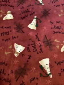 44” x 22” Let’s Build A Snowman Flannel Fabric, Free Shipping - Picture 1 of 7