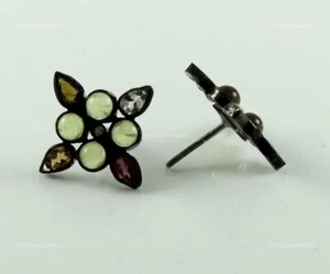 Natural Tourmaline Stud Earring, 925 Sterling Silver Girls Birthday Gift Earring - Picture 1 of 5