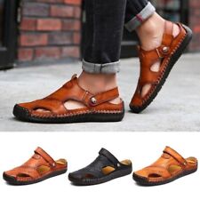 Mens Summer Sandals Casual Leather Shoes Outdoor Beach Breathable Casual Shoes