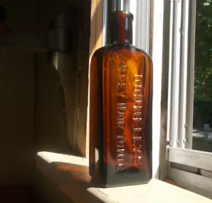 DONNELLY'S GREY HAIR TONIC RARE AMBER HAND BLOWN NEW ZEALAND HAIR BOTTLE - Picture 1 of 6