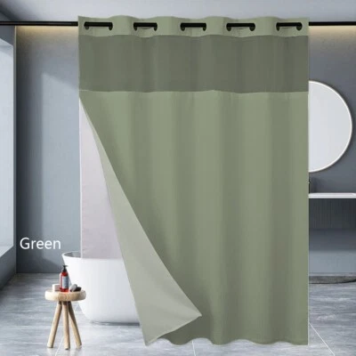 Cortina de Ducha de Calidad Poliéster 2 Capas Empalme Impermeable Gofre Poliéster Foto 1 de 4