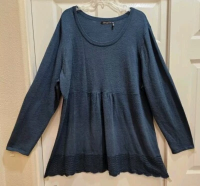 Women's 3X Teal, Long-Sleeve Sweater - Image 1 of 4