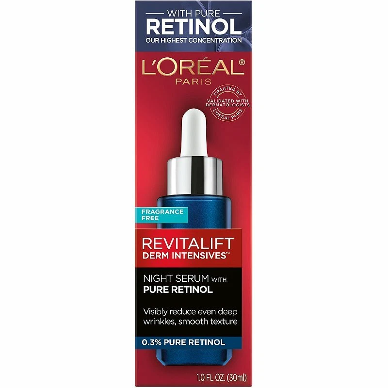 Suero nocturno L'Oreal Paris Revitalift Derm Intensives 0,3 % retinol puro - 1,0 oz. Foto 1 de 1