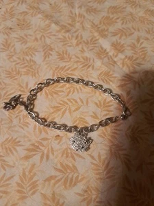 Hello Kitty Silver Tone Charm Bracelet With Rhinestones - Picture 1 of 4
