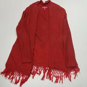 Lilly Pulitzer Strickjacke mit offener Front. Rot, Damen Gr. Medium - Bild 1 von 4