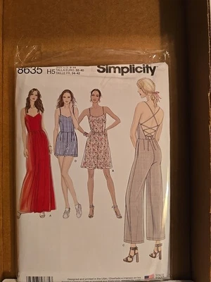 2018 Simplicity patrón de costura 8635 vestidos para mujer mono mameluco talla 6-14 12413 Foto 1 de 2