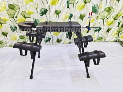 Banco de azotes portátil BDSM color negro con reposacabezas y soporte Foto 1 de 4