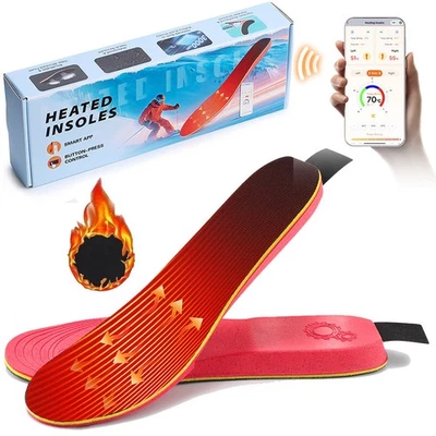 HAILICARE Heated Insoles Rechargeable 3000mAh Battery, APP Control, 3 Heat Settings,Size L