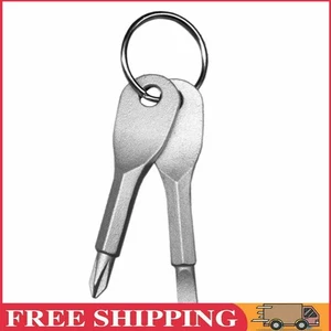 2pcs Phillips Slotted Screwdriver Keychain Pocket Repair Tools (Silver) - Bild 1 von 10