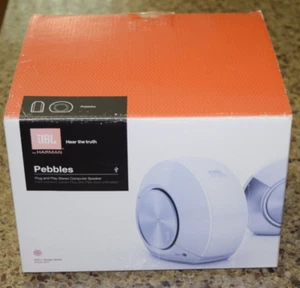 JBL-Guijarros-Altavoz Ordenador-Altavoz-Estéreo-Plug & Play-USB-Blanco-Plateado-Nuevo - Imagen 1 de 9