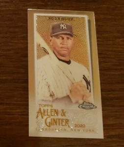 2020 Topps Chrome Allen Ginter #145 Alex Rodriguez Mini New York Yankees - Picture 1 of 2