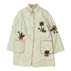 Abrigo para mujer Gianfranco Ferre | Chaqueta vintage bordada mullida forrada blanca - Imagen 1 de 4
