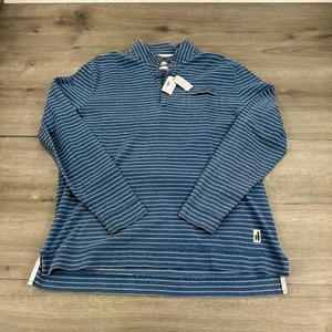 Johnnie O Herren Sylvester gestreifter Henley Pullover mariner blau Gr. L $ 138 LESEN - Bild 1 von 9