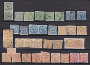 French Colonies 1859 collection of CLASSIC stamps+pairs / CAT VALUE around $900 - Picture 1 of 1