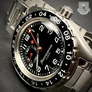 Vostok Amphibia Komandirskie 02019A GMT - Brand New - Sent from Barcelona