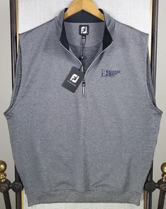 FOOTJOY x ROCKFORD BANK New $98 Size Large Vest Gray Melange Mens Golf 1/2 Zip - Picture 1 of 18