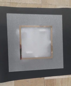 Plafoniera grande vetro bianco cristallo moderna quadrata 4 Luci soffitto 50x50 - Foto 1 di 6