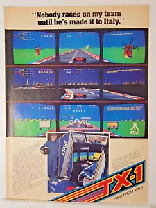 1984 Atari TX-1 Car Racing Coin-Op Vintage Game 8" x 11" Print Ad - Picture 1 of 1