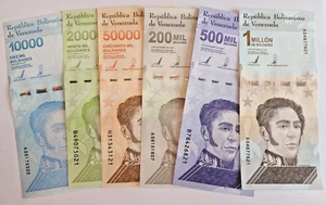 Venezuela 10000 - 1000000 Bolívares Soberano UNC 2019-20 - 6 billetes - Imagen 1 de 2
