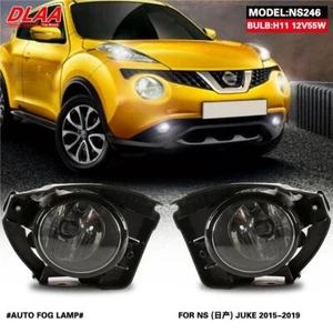 2Pcs Front Fog Lights Assembly w/ Clear Lens Grills Bumper For Nissan Juke 15-19 - Picture 1 of 6