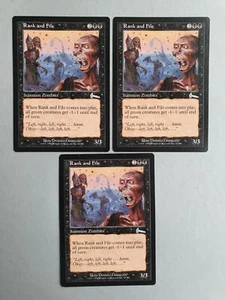 Rank and File x3, MTG Urza's Legacy (1999) Uncommon Black Creature NM - Picture 1 of 2