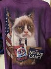 Grumpy Cat The Mountain Nope No We Cant Election T-Shirt SZ M Men Purple Tie Dye