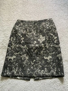 Falda para mujer Ann Taylor gris brillante floral línea A talla 12 - Imagen 1 de 14