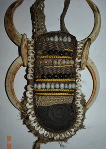 PAPUA NEW GUINEA RITUAL AMMONONITE NECKLACE 19" 1900S - Picture 1 of 3