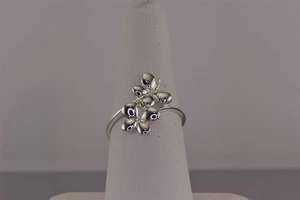 Sterling Silver Puffy Bypassing Butterflies Band Ring 925 Sz: 8 - Picture 1 of 8