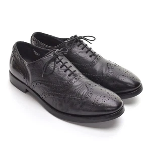 Hombres Paul Smith Punta de Ala Brogue Oxfords EE. UU. 8.5 Cuero Negro Blucher Zapatos Italia - Imagen 1 de 8