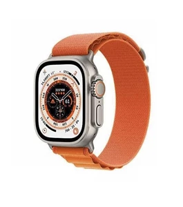 Apple Watch Ultra 1st Gen 49mm Cellular Titanium - Orange Alpine Loop Strap M - Picture 1 of 16