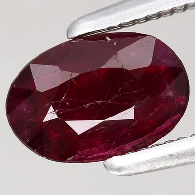0.66ct Oval 6.8x4.7mm Natural Deep Red Ruby Madagascar, Africa-Heated Precious! - Image 1 of 4