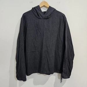 COS Mens Lightweight Charcoal Grey Hoodie Pullover Jumper Size L Cotton Lyocell - Picture 1 of 9