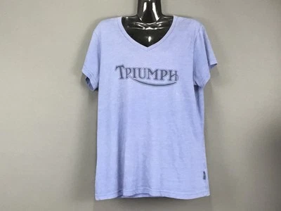 Triumph рубашка женщин 2XL синий V шеи мотоцикла мотоциклов графический логотип футболка Топ - Изображение 1 из 4